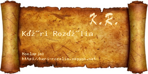 Kéri Rozália névjegykártya